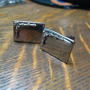 Mid Century 1960's Vintage Silver Cuff Links